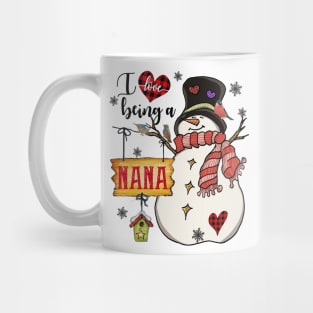 Grandma Gifts I Love Being A Nana Snowman Matching Family Christmas Gifts Mug